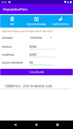 Impuestos Perú Screenshot 2
