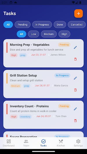 Kitchen Crew Manager Screenshot 2