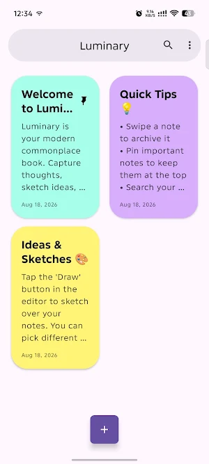 Luminary: Notes & Drawings Screenshot 0
