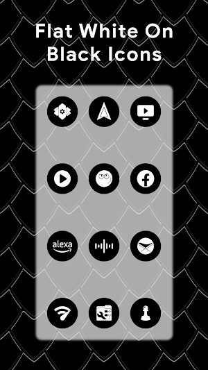 White On Black Flat Icons Screenshot 3