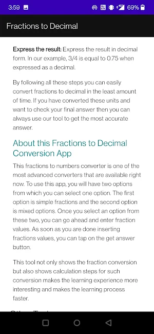 Fraction to Decimal Screenshot 2