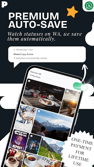 WhatsCopy - Auto Status Saver Screenshot 1
