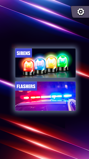 Police siren sound with strobe lights Screenshot 0
