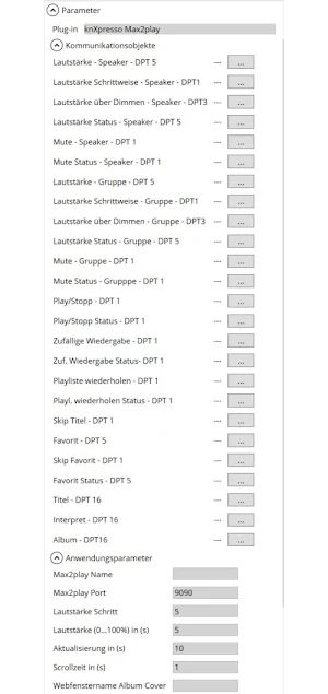 knXpresso Max2play Plug-in Screenshot 2