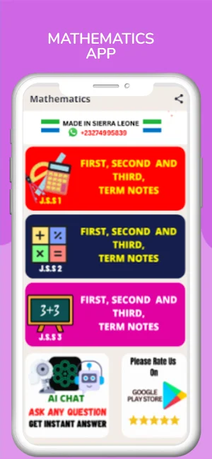 Mathematics Notes (J.S.S 1-3) Screenshot 0