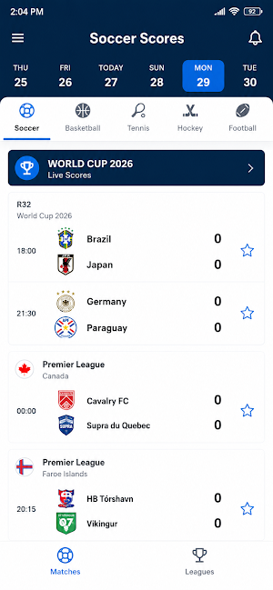 Soccer Scores 2026 World Cup Screenshot 0