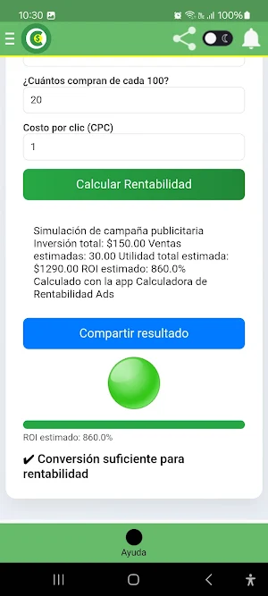 Calculadora Rentabilidad Ads Screenshot 1