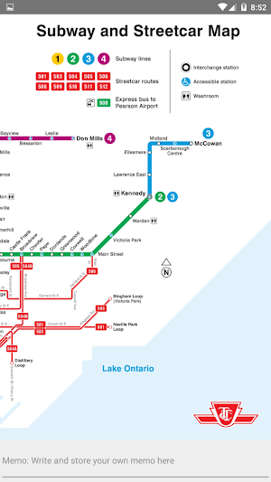 TORONTO SUBWAY AND BUS MAP TTC Screenshot 1
