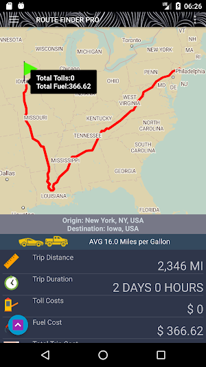 US Toll Gas Pro Calculator - Intl. Trip Calculator Screenshot 1