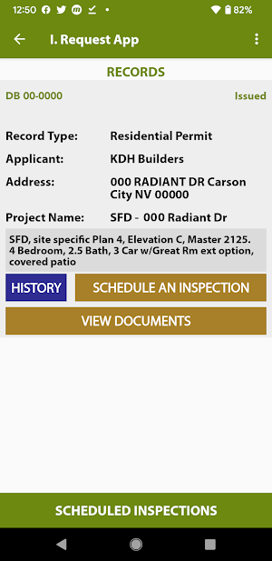Douglas CTY Inspection Request Screenshot 1