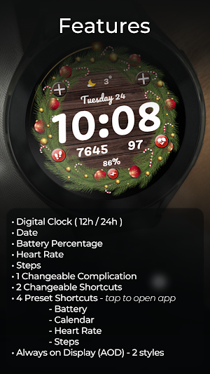 TVV Christmas 3 Watch Face Screenshot 2