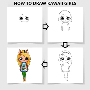 How To Draw Kawaii Girls Screenshot 0