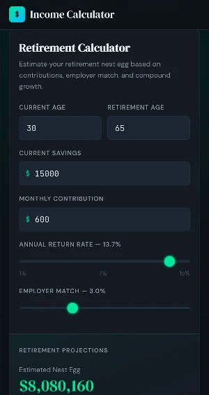 Income & Salary Calculator Screenshot 2