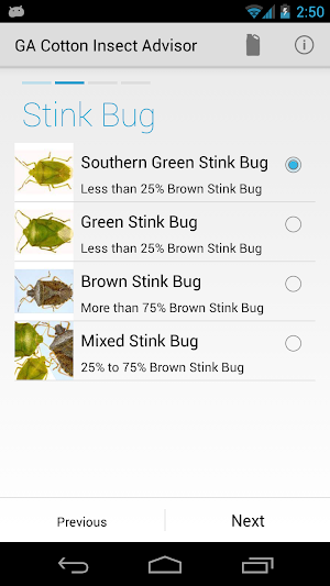 GA Cotton Insect Advisor Screenshot 2