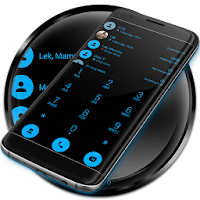 Dialer Theme Flat Black Blue
