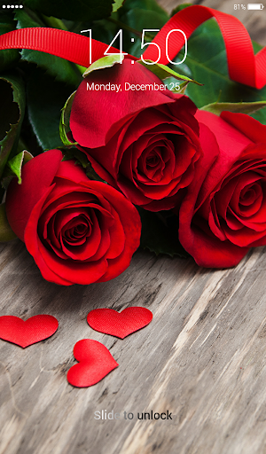 Red Rose Lock Screen Wallpaper Screenshot 1