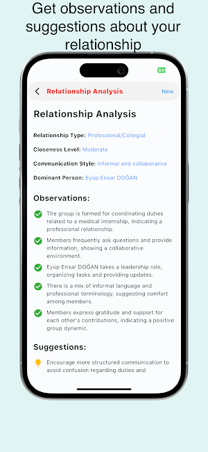 Relationship analysis Screenshot 2