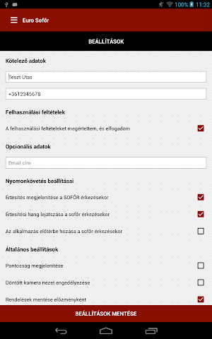 Euro sofőrszolgálat Screenshot 1