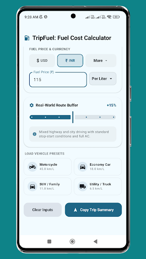 TripFuel: Fuel Cost Calculator Screenshot 3