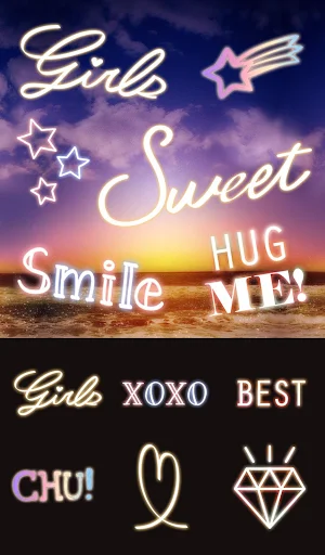 Stamp Pack: Neon Text Screenshot 0