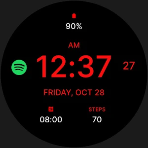 Pure Red Watch Face screenshot 5