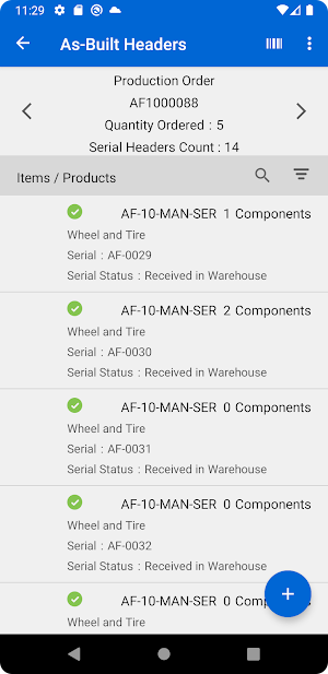 Infor LN As Built Scanning Screenshot 3