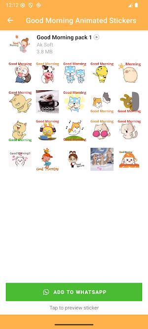 Good Morning Animated Stickers Screenshot 2