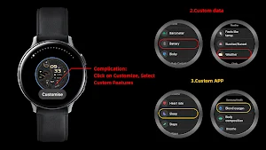 Orange Ink Black For Wear OS Screenshot 1