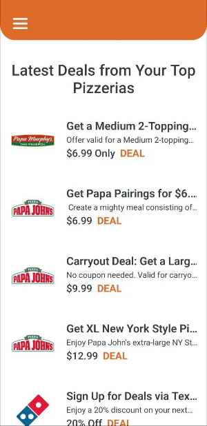 Pizza Coupons Screenshot 1