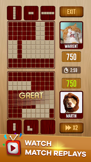 Woody Battle Block Puzzle Dual PvP Screenshot 2