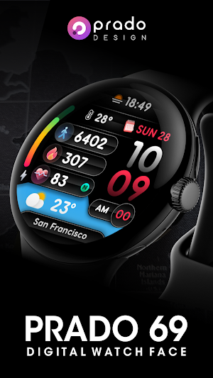 PRADO 69 Digital Watch Face Screenshot 0