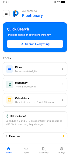 Pipetionary: Piping Data Screenshot 0
