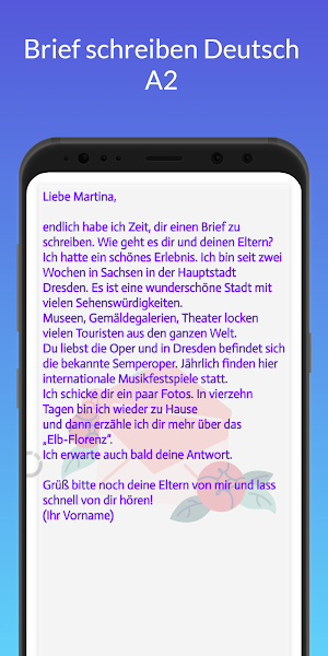 Brief schreiben Deutsch A2 Screenshot 1