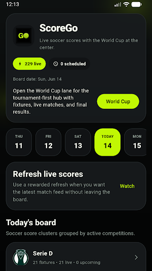 ScoreGo: Live Soccer Scores Screenshot 1