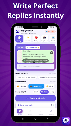 AI Reply Writer - ReplyGenius Screenshot 0