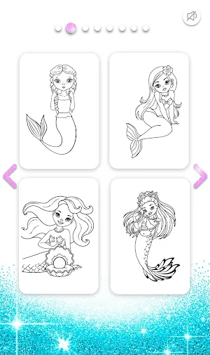 Mermaid Coloring Book Glitter Screenshot 2