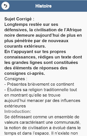 Histoire : Sujets Corrigés Screenshot 1
