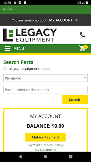Legacy Customer Portal Screenshot 1