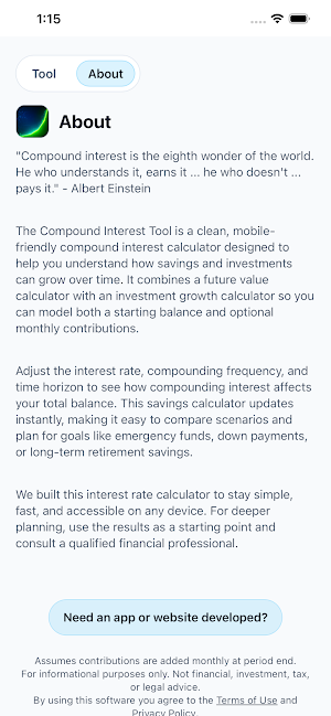 Compound Interest Tool Screenshot 1
