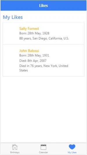 Celebrity Birthdays - USA Screenshot 2