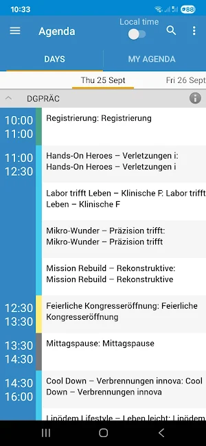 55. Jahrestagung der DGPRÄC Screenshot 2