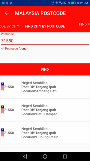 MALAYSIA POSTCODE Screenshot 3