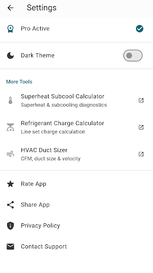 HVAC Refrigerant P-T Chart Screenshot 3