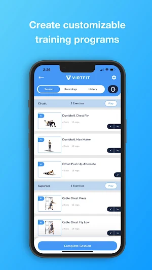 Virtfit - Fitness App Screenshot 1