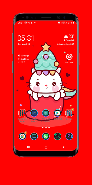 Cute Red Wallpaper Screenshot 0