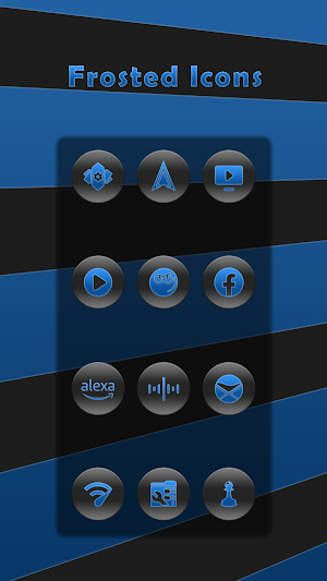 Frosted Blue On Gray Icons Screenshot 3