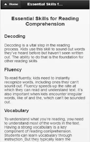 Reading comprehension skills - Offline App Screenshot 2