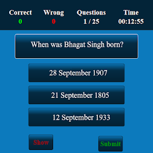 Freedom Fighters MCQ Screenshot 1