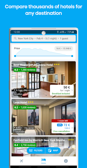 Booking Flights and Hotels - Travel deals Screenshot 0