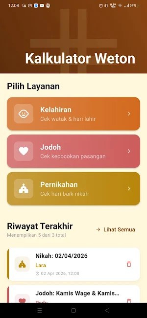 Kakulator Weton:Jodoh,nikah Screenshot 0